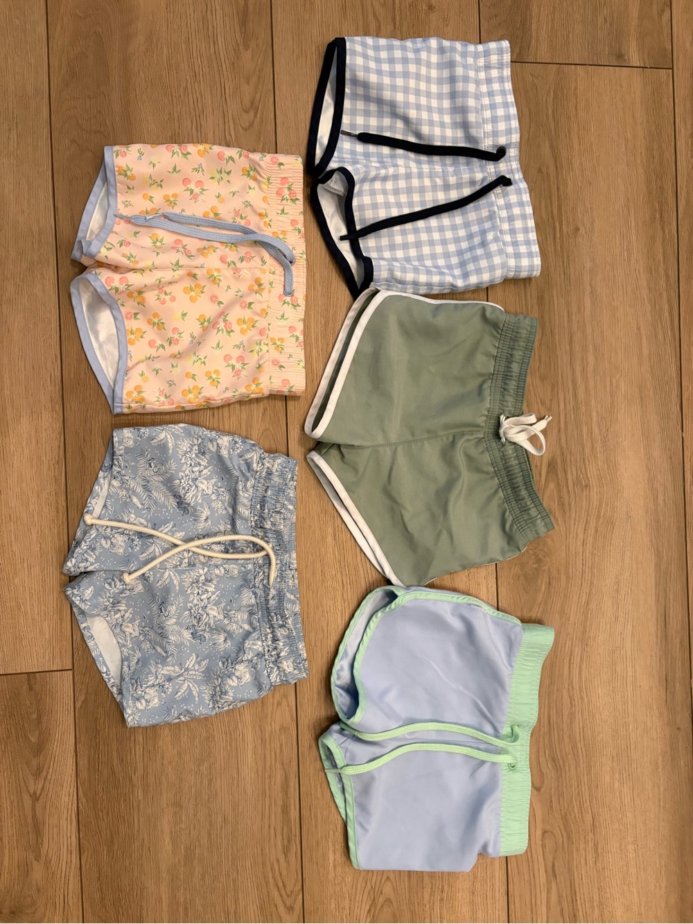 Kids Swim Trunks Pack — Pastel Floral, Gingham, Sage, Sky, and Lavender